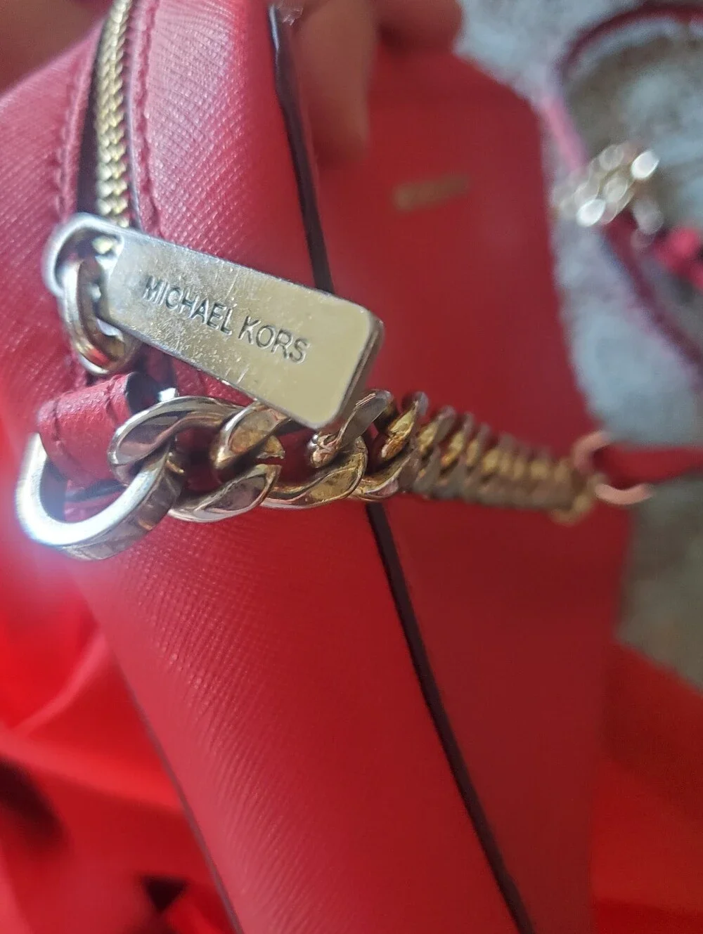 Michael Kors Red Crossbody Camera Bag with Gold Logo